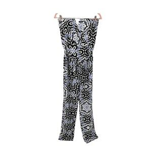 Yumi Kim Hot to Trot Jumpsuit Womens Medium Dynamite Blue Black White Geometric